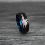 Chainsaw Ring, Chain Saw Ring, Power Tools Ring, Black Tungsten Band, Black Tungsten Ring