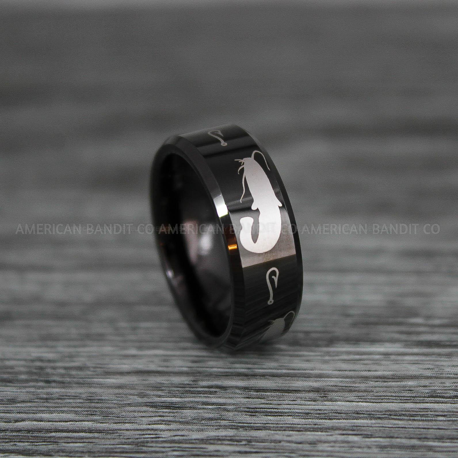 IMG_9208 Catfish Ring, Catfish Jewelry, Fishing Ring, Fisherman Ring, Catfish Wedding Ring, Hunting Ring, Fish Hooks Ring - Image 1