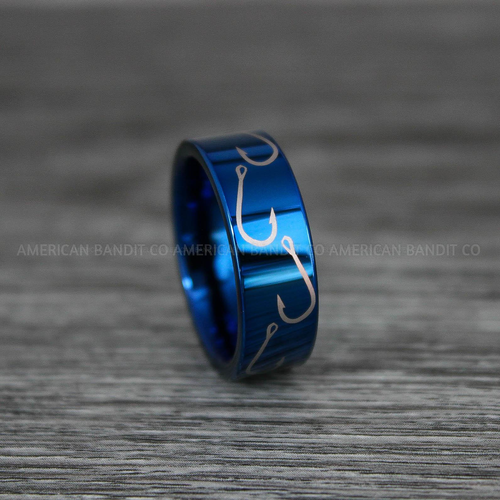 IMG_9215 Fishing Ring, Fisherman Ring, Fishing Jewelry, Fishing Wedding Band, Hunting Ring, Fish Hooks Ring, Fishing Wedding Ring - Image 1