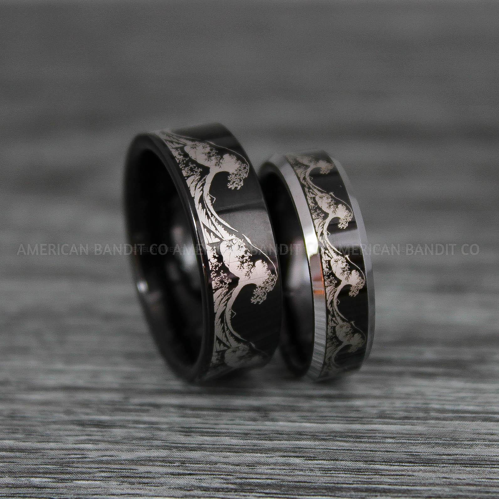 IMG_9217 Ocean Wave Rings, Wave Rings, Beach Jewelry, Beach Wedding Rings, Summer Wedding Rings - Image 1
