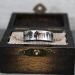 Howling Wolves Ring, Wolf Ring, Black Ring, Black Tungsten Ring, Wolves Ring, Wolf Howl Ring, Black Wedding Bands - Image 4