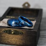 Nautical Ring, Anchor Ring, Blue Anchor Rings, Blue Wedding Rings, Blue Nautical Rings, Blue Wedding Bands, Blue Anchor Tungsten Rings - Image 4