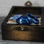 Nautical Ring, Anchor Ring, Blue Anchor Rings, Blue Wedding Rings, Blue Nautical Rings, Blue Wedding Bands, Blue Anchor Tungsten Rings