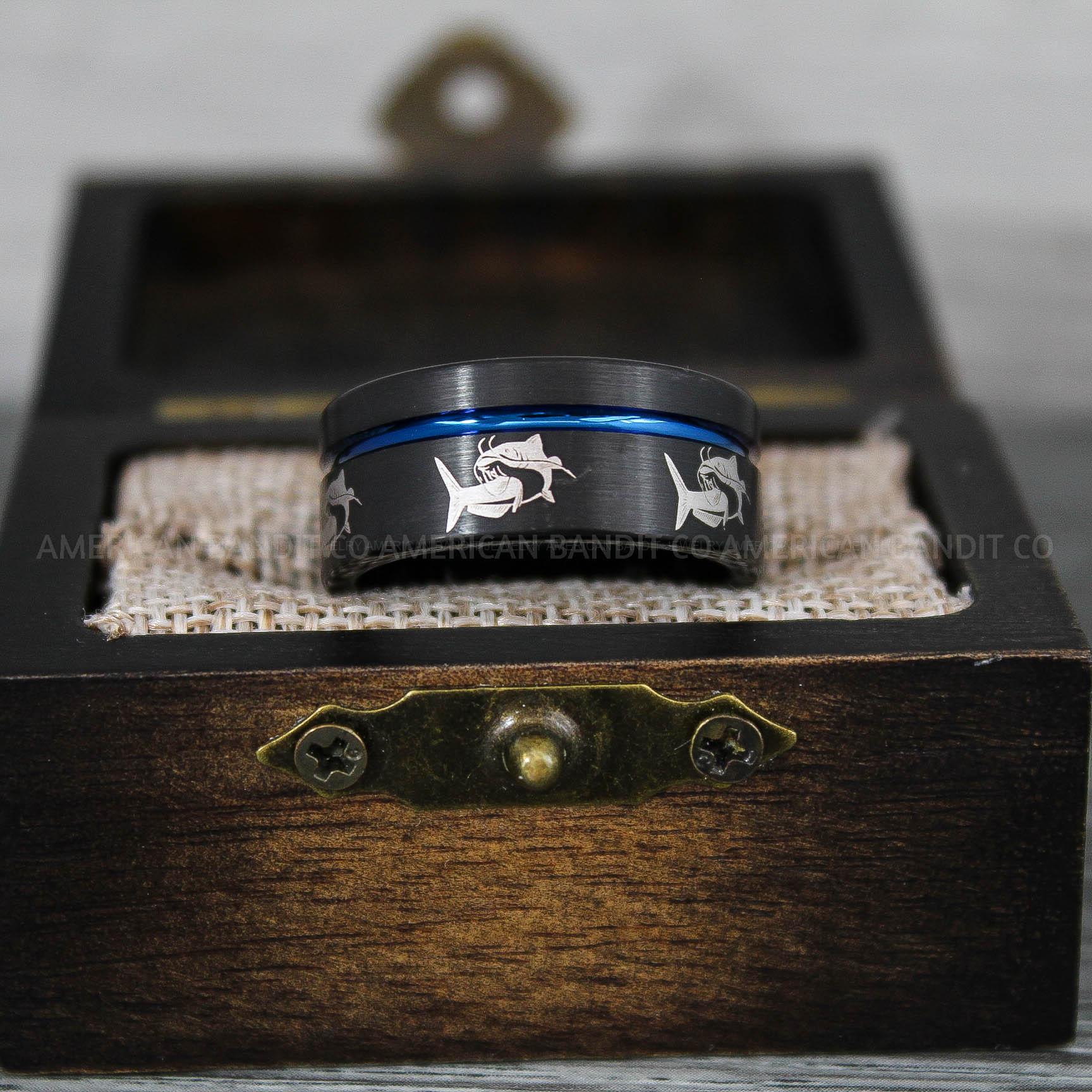 IMG_9257 Catfish Ring, Catfish Jewelry, Fishing Ring, Fisherman Ring, Catfish Wedding Ring, Hunting Ring, Fish Hooks Ring - Image 1