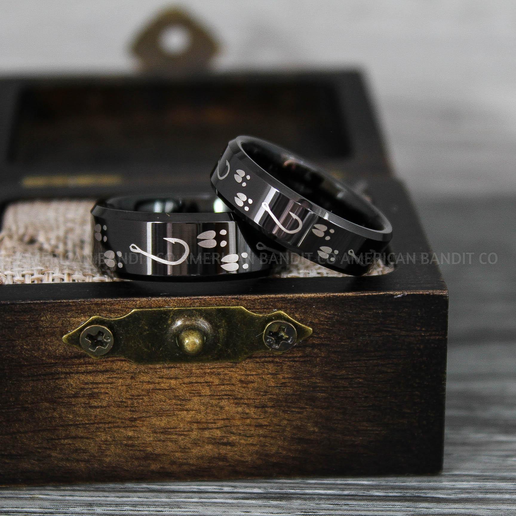 IMG_9259 Fishing Ring, Fisherman Ring, Fishing Jewelry, Fishing Wedding Band, Hunting Ring, Fish Hooks Ring, Fishing Wedding Ring - Image 1