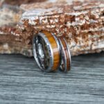 Wood Ring, Wood Wedding Band, Wood Wedding Ring, Silver Wedding Ring, Silver Wedding Band - Image 2