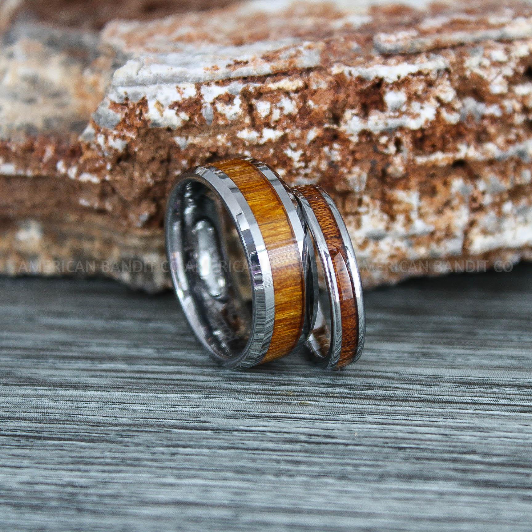 IMG_9277 Wood Rings, Wood Wedding Bands, Wood Wedding Rings, Silver Wedding Rings, Silver Wedding Bands - Image 1