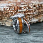 Wood Rings, Wood Wedding Bands, Wood Wedding Rings, Silver Wedding Rings, Silver Wedding Bands