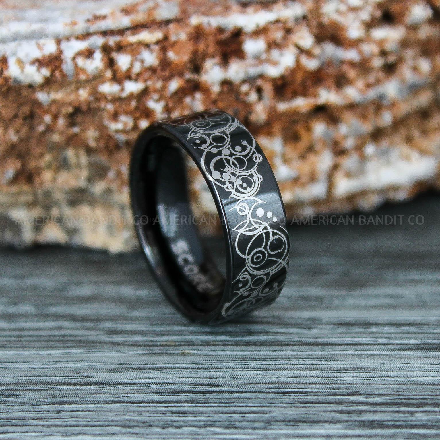 IMG_9293 Dr Who Rings, Dr Who Wedding Rings, Dr Who Jewelry, Gallifreyan Rings, Gallifreyan Wedding Rings, Gallifreyan Wedding Bands, Gallifreyan Jewelry - Image 1