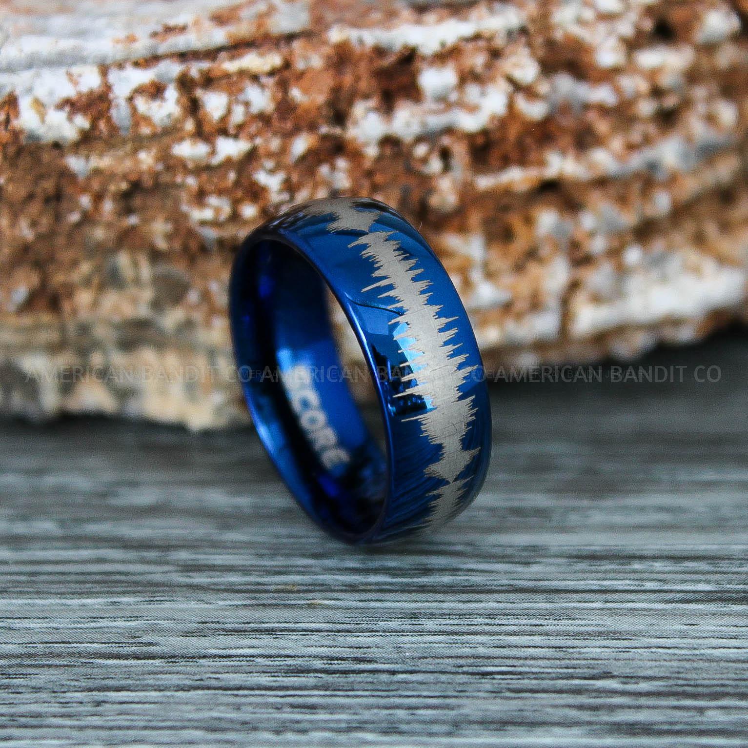 IMG_9301 Soundwave Ring, Soundwave Jewelry, Soundwave Wedding Band, Soundwave Wedding Ring - Image 1