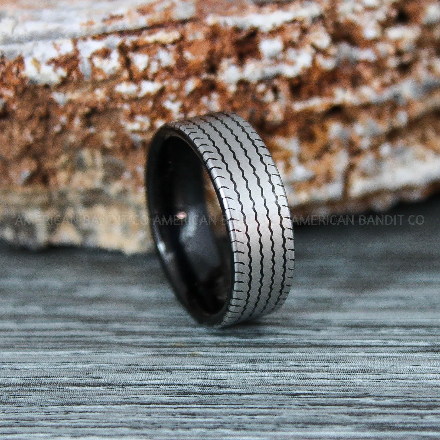 IMG_9285 Tire Ring, Tire Tread Pattern Ring, Tire Tread Ring, Mechanic Ring, Auto Racing Ring, Truck Driver Ring - Image 1