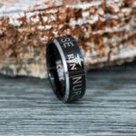 Nurse Ring, Registered Nurses Ring, RN Nurse Wedding Band, RN Nurse Jewelry, Nurse Jewelry, Black Wedding Band
