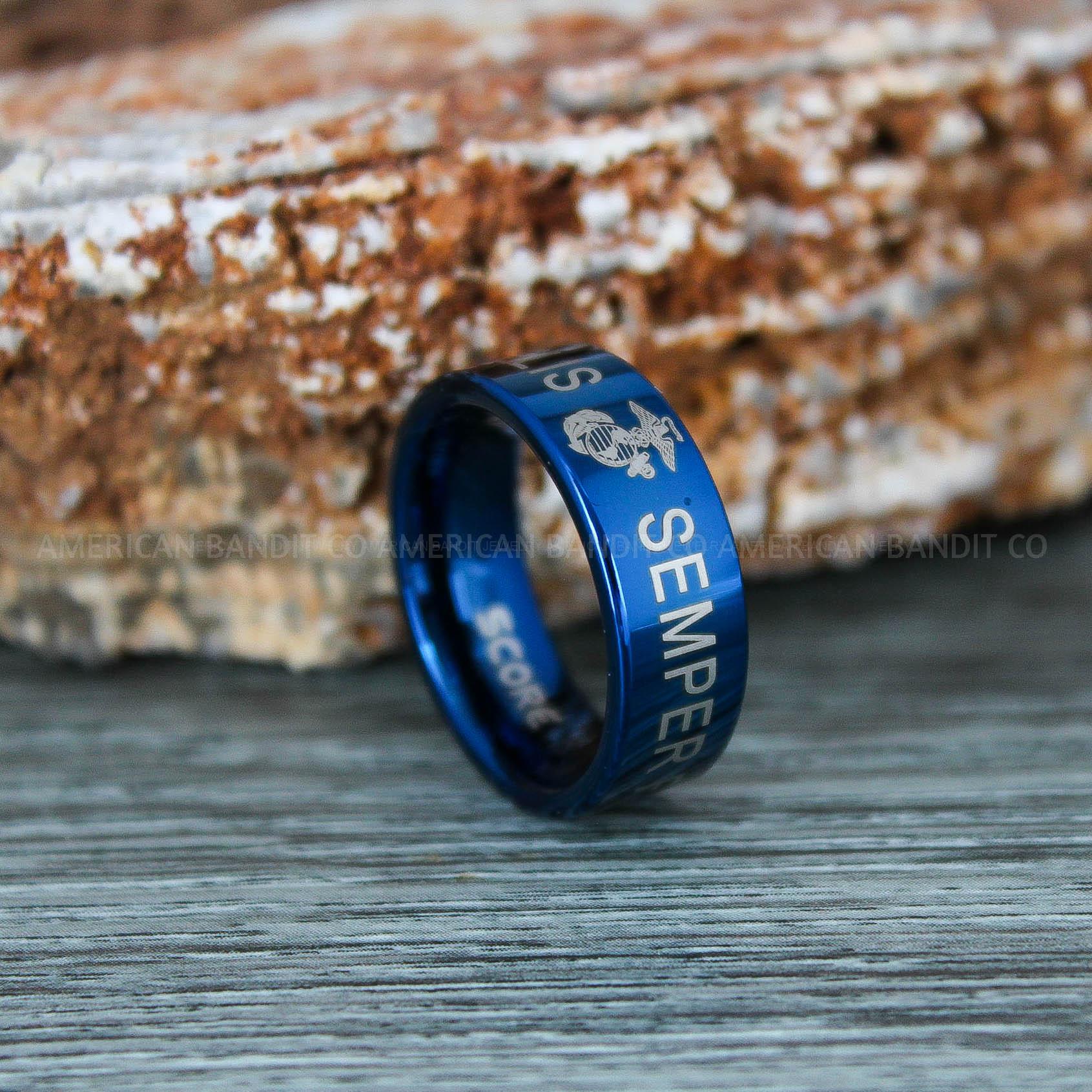 IMG_9310 Marines Ring, Semper Fidelis Ring, Marines Wedding Band, Camo Rings, Army Rings, Military Ring, Military Jewelry, Army Couple, Army Wife, Army Husband - Image 1