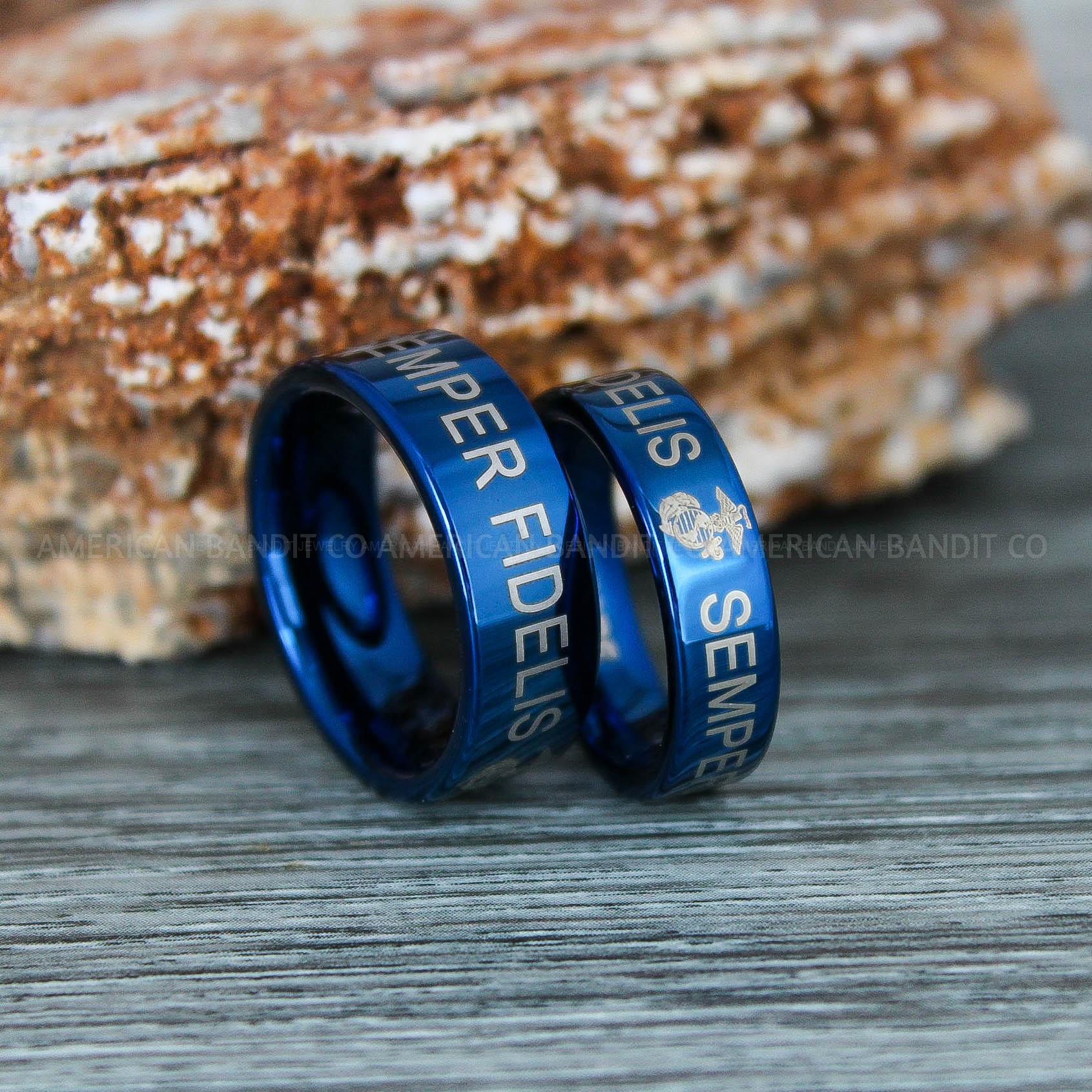 IMG_9313 Marines Ring, Semper Fidelis Ring, Marines Wedding Band, Camo Rings, Army Rings, Military Ring, Military Jewelry, Army Couple, Army Wife, Army Husband - Image 1