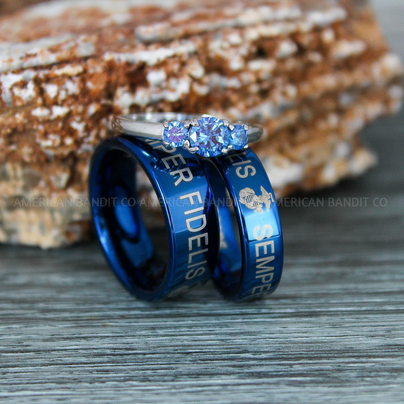 IMG_9317 Marines Ring, Semper Fidelis Ring, Marines Wedding Band, Camo Rings, Army Rings, Military Ring, Military Jewelry, Army Couple, Army Wife, Army Husband - Image 1