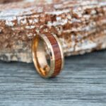 Wood Ring, Wood Wedding Band, Wood Wedding Ring, Rose Gold Wedding Ring, Rose Gold Wedding Band