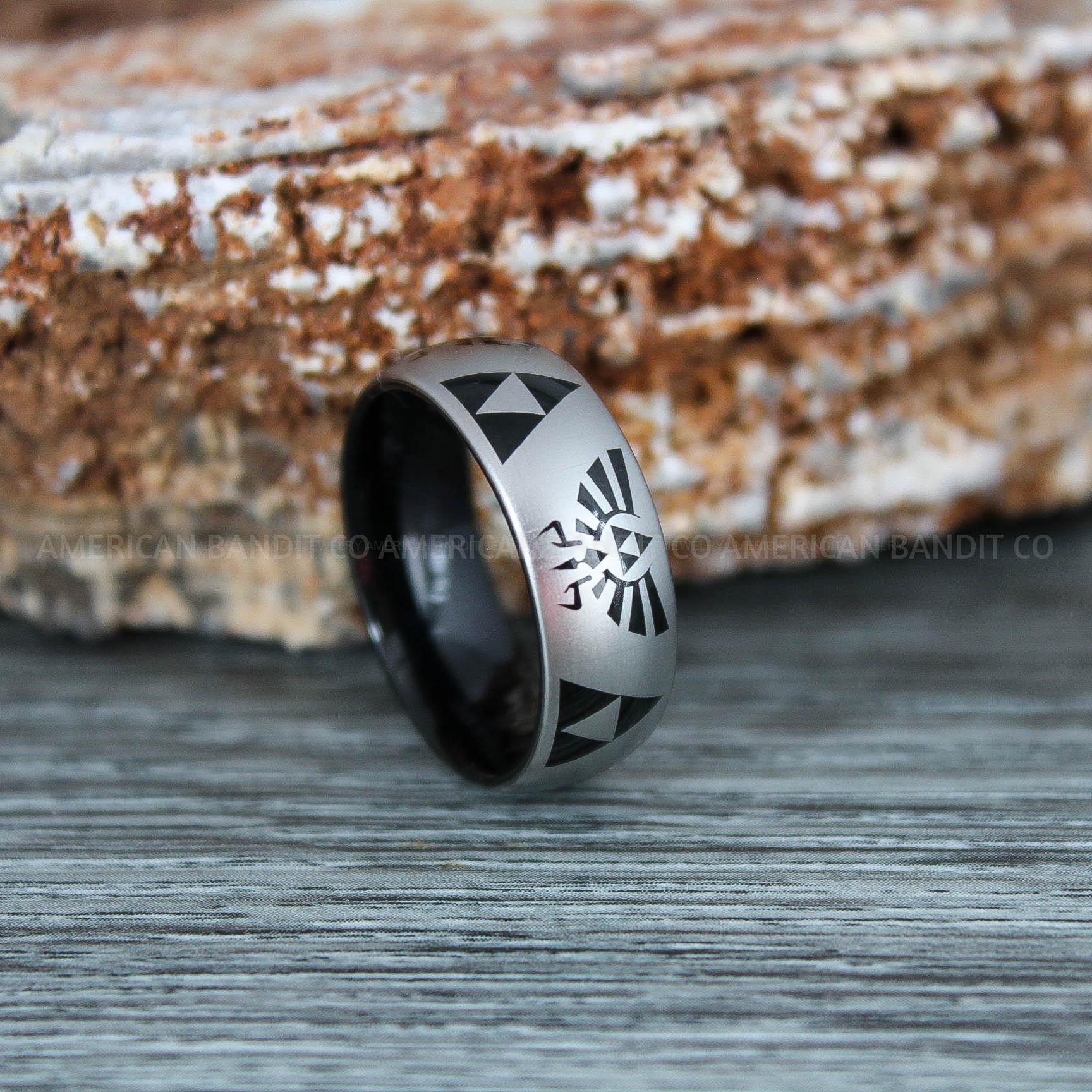 IMG_9326 Zelda Rings, Zelda Wedding Rings, Gamer Rings, Gamer Jewelry, Zelda Wedding Bands, Gamer Wedding Rings, Black Wedding Ring - Image 1