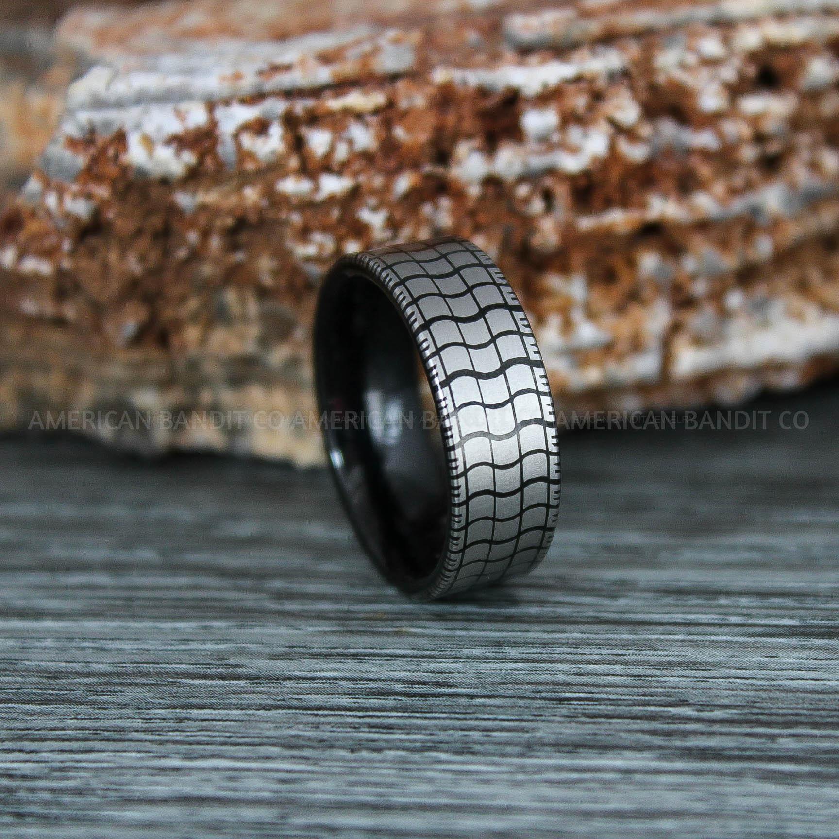 IMG_9332 Tire Ring, Tire Tread Pattern Ring, Tire Tread Ring, Mechanic Ring, Auto Racing Ring, Truck Driver Ring - Image 1