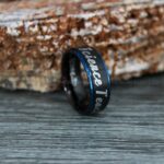 Science Teacher Ring, Teacher Jewelry, Black Wedding Ring, Black Wedding Band, His Wedding Ring, Science Teacher Wedding Band - Image 4