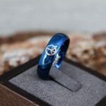 Peace Ring, Blue Wedding Ring, Blue Wedding Band, Peace Jewelry, Peace Sign Wedding Ring