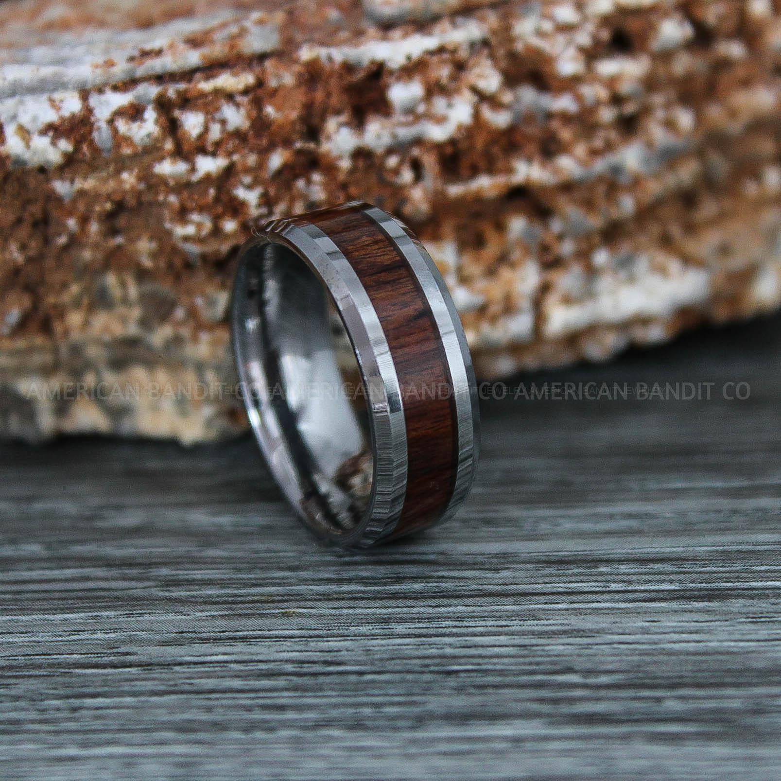 IMG_9350 Wood Ring, Wood Wedding Band, Wood Wedding Ring, Silver Wedding Ring, Silver Wedding Band - Image 1