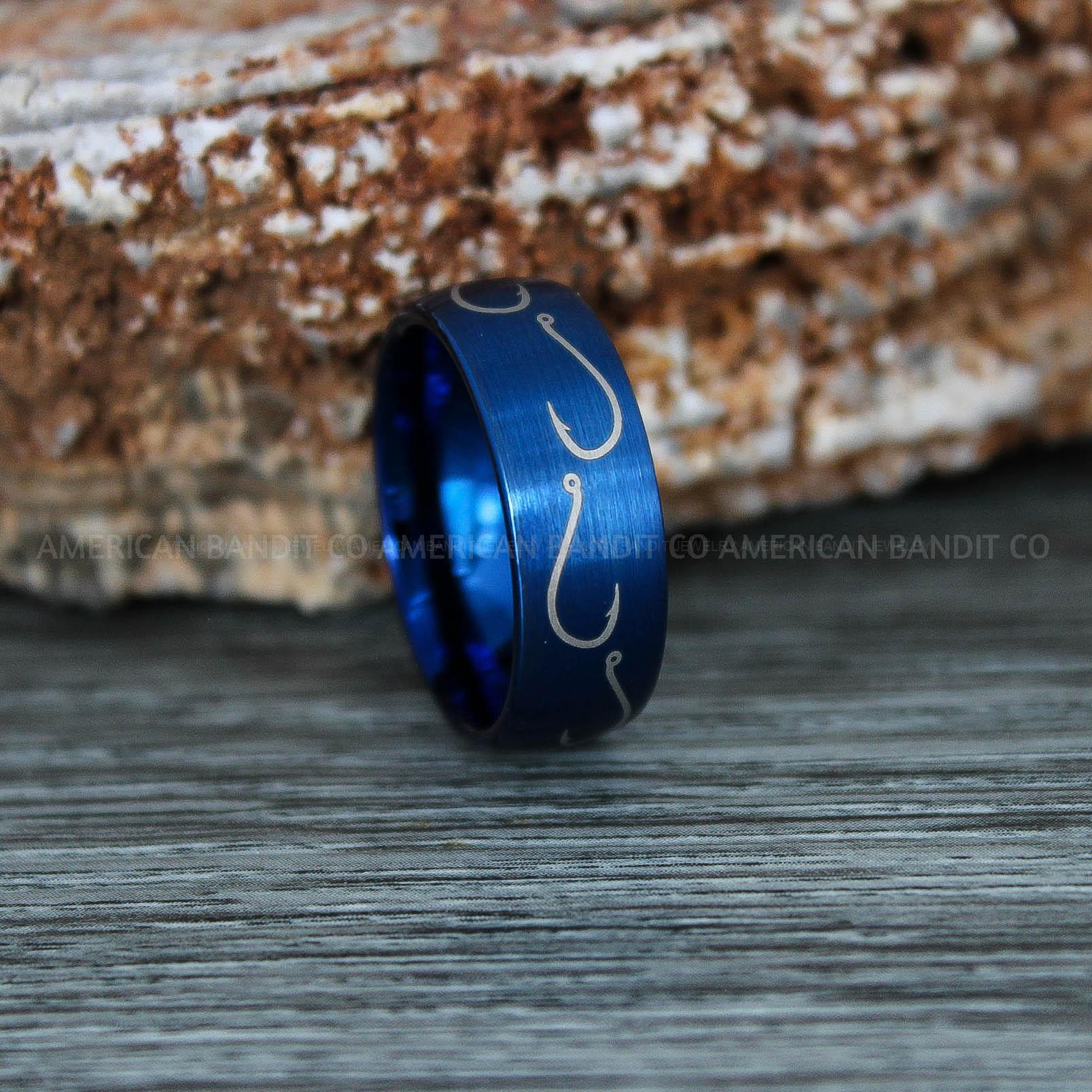 IMG_9353 Fishing Ring, Fisherman Ring, Fishing Jewelry, Fishing Wedding Band, Hunting Ring, Fish Hooks Ring, Fishing Wedding Ring - Image 1