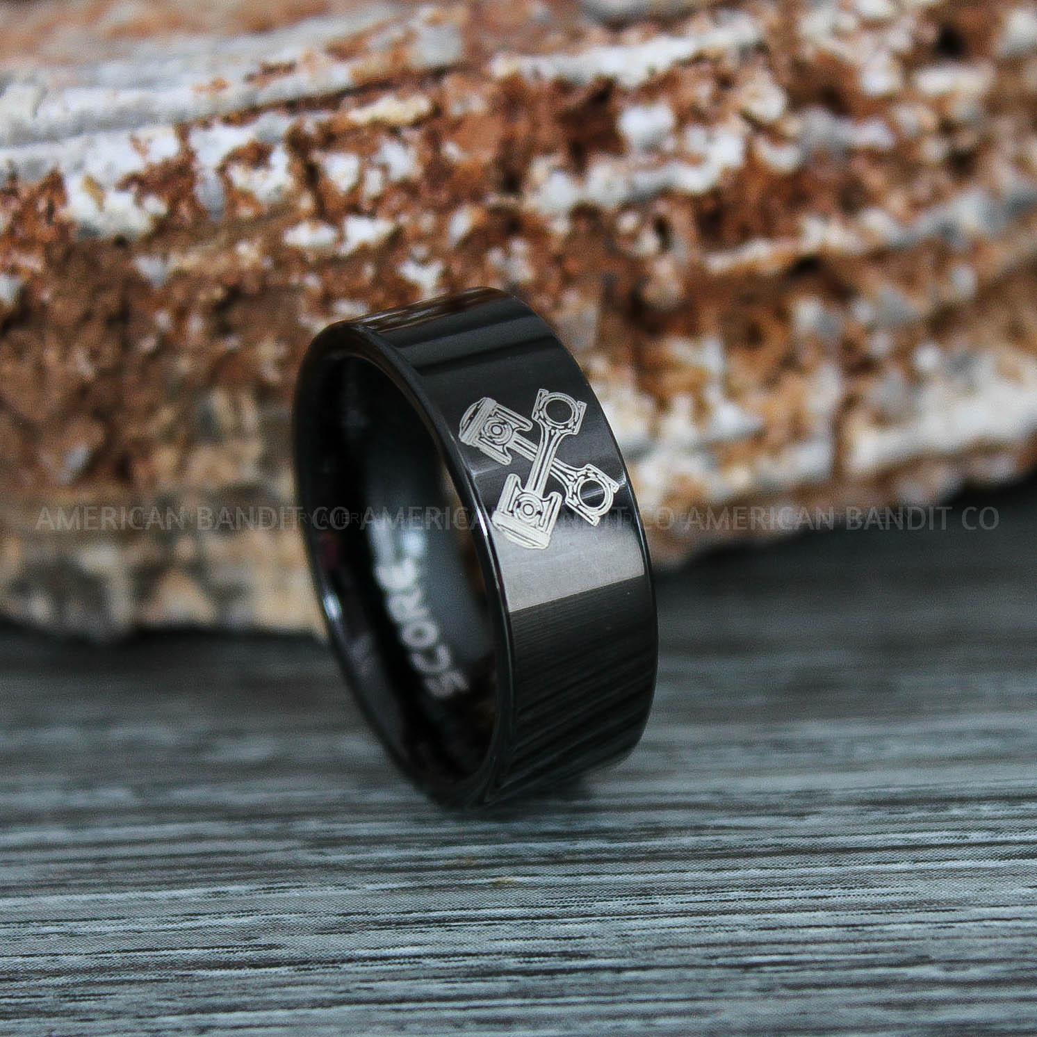 IMG_9357 Engine Pistons Ring, Engine Ring, Mechanic Ring, Mechanic Wedding Band - Image 1