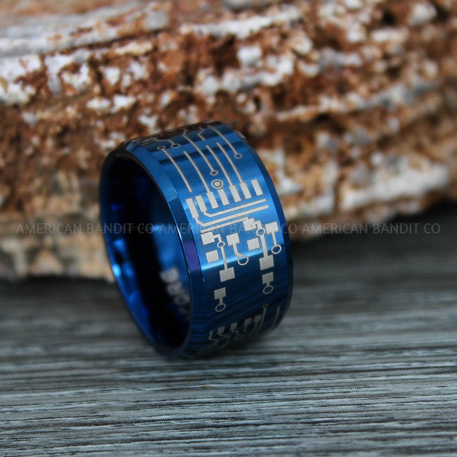 IMG_9368 Circuit Board Ring, Circuit Board Wedding Band, Gamer Ring, Gamer Wedding Band - Image 1