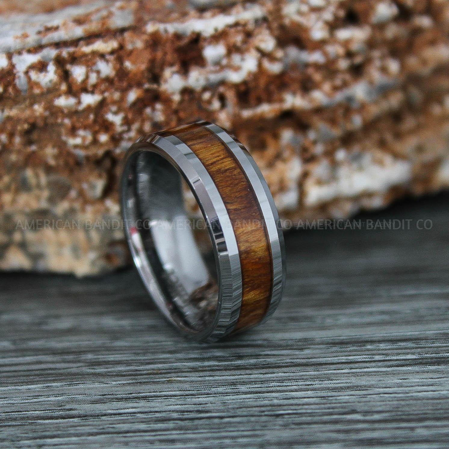 IMG_9374 Wood Ring, Wood Wedding Band, Wood Wedding Ring, Silver Wedding Ring, Silver Wedding Band - Image 1
