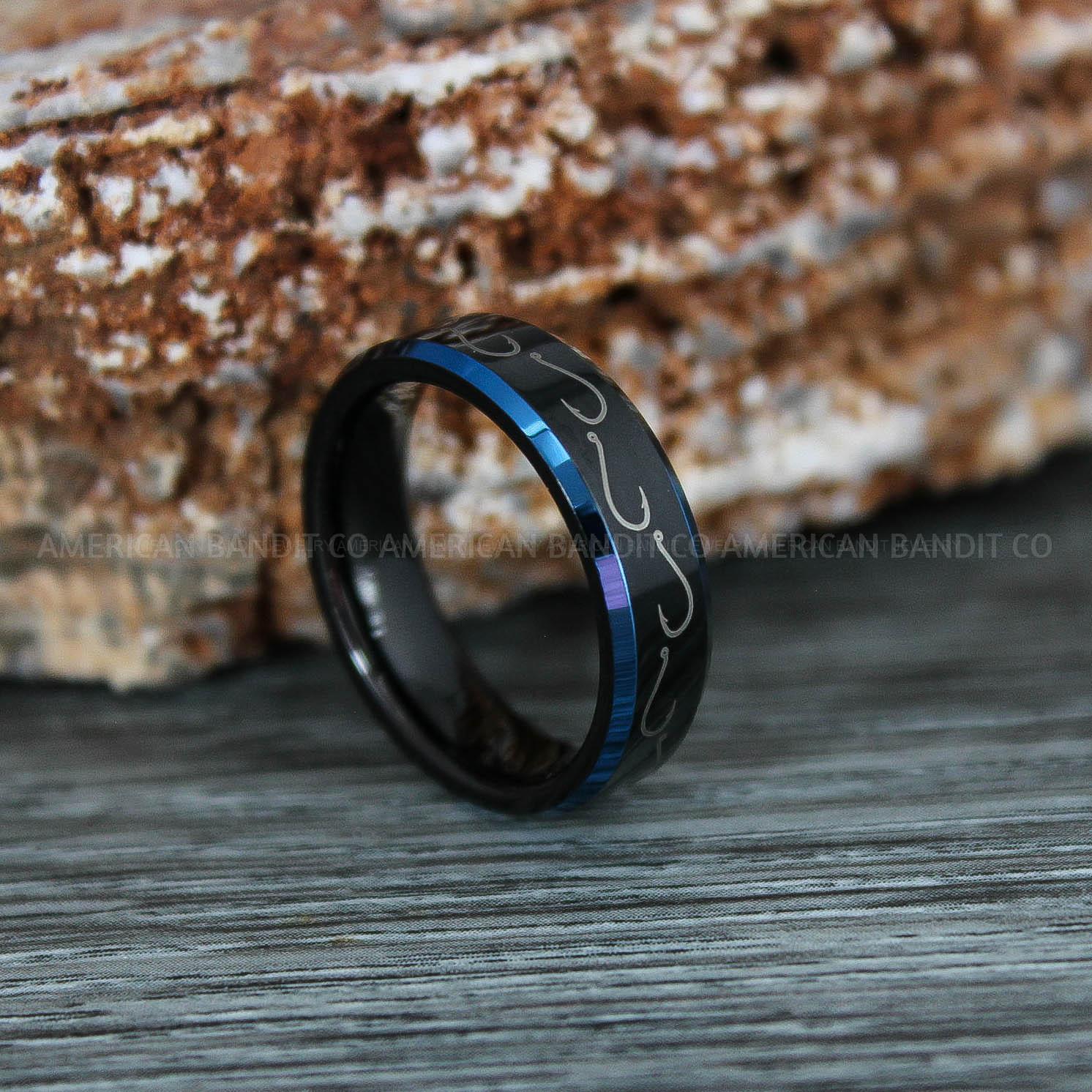 IMG_9375 Fishing Ring, Fisherman Ring, Fishing Jewelry, Fishing Wedding Band, Hunting Ring, Fish Hooks Ring, Fishing Wedding Ring - Image 1