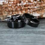 Black Wedding Bands, Black Wedding Rings, Couple Rings, Couple Wedding Bands, Matching Rings