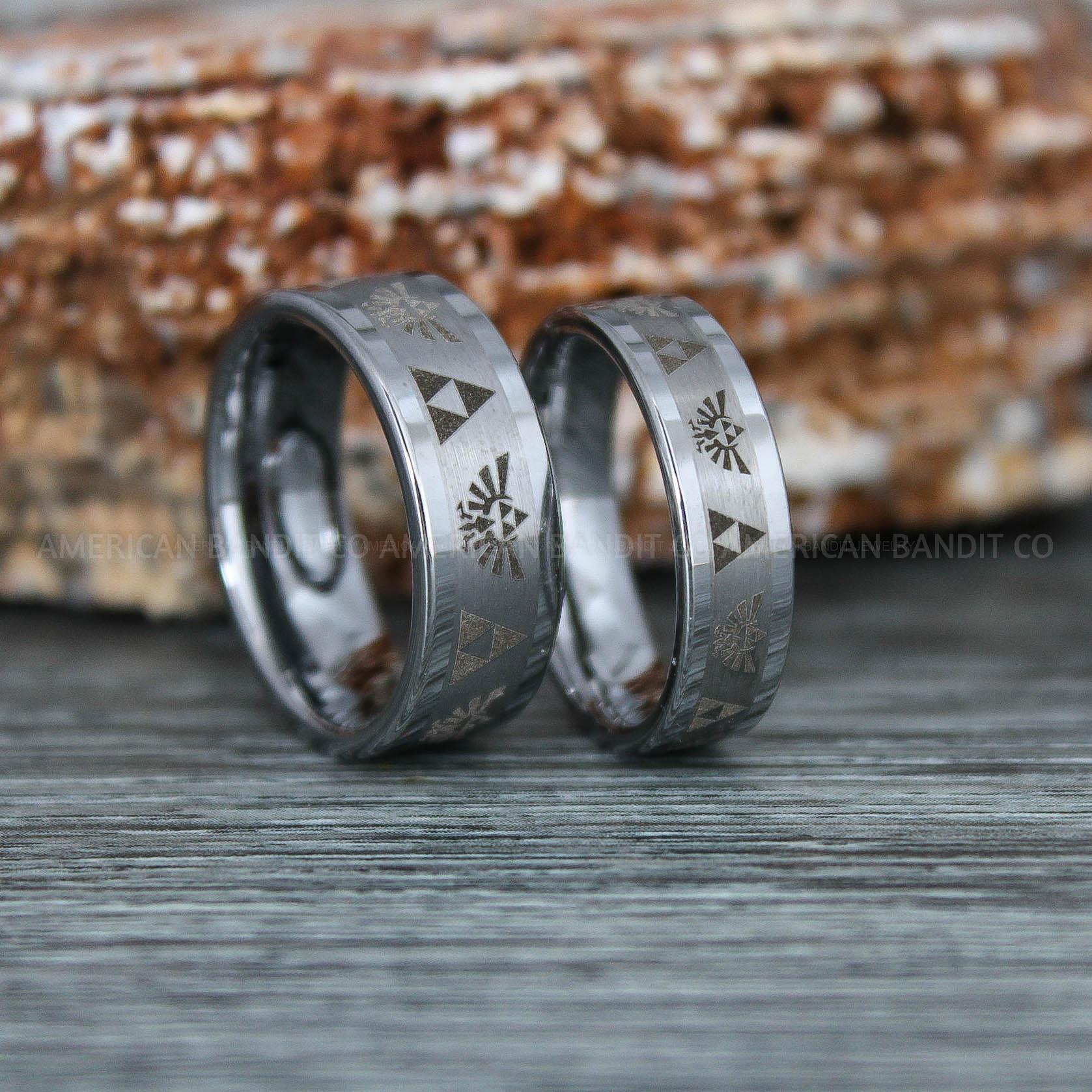 IMG_9389 Zelda Rings, Zelda Wedding Rings, Gamer Rings, Gamer Jewelry, Zelda Wedding Bands, Gamer Wedding Rings, Silver Wedding Rings - Image 1
