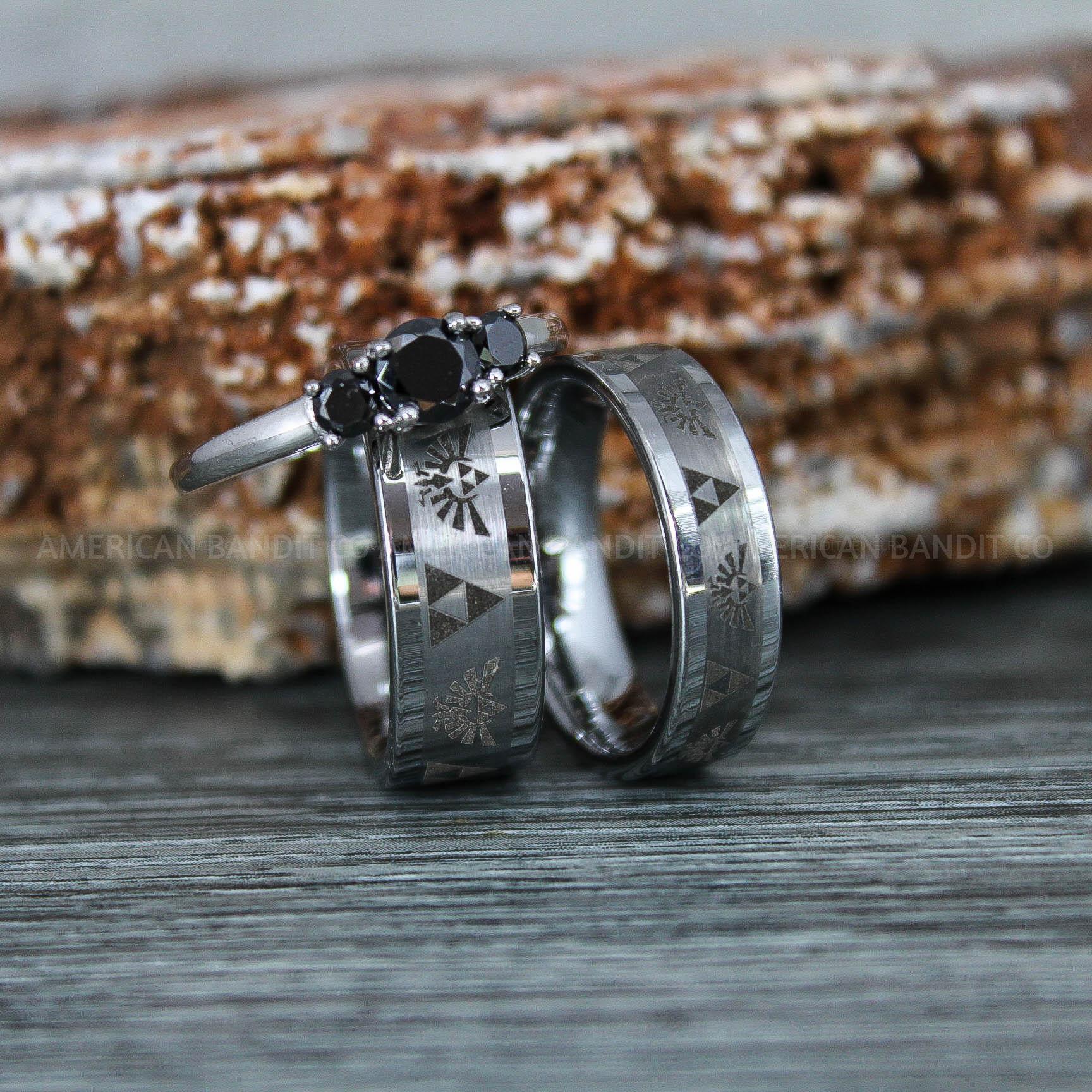 IMG_9391 Zelda Rings, Zelda Wedding Rings, Gamer Rings, Gamer Jewelry, Zelda Wedding Bands, Gamer Wedding Rings, Silver Wedding Rings - Image 1