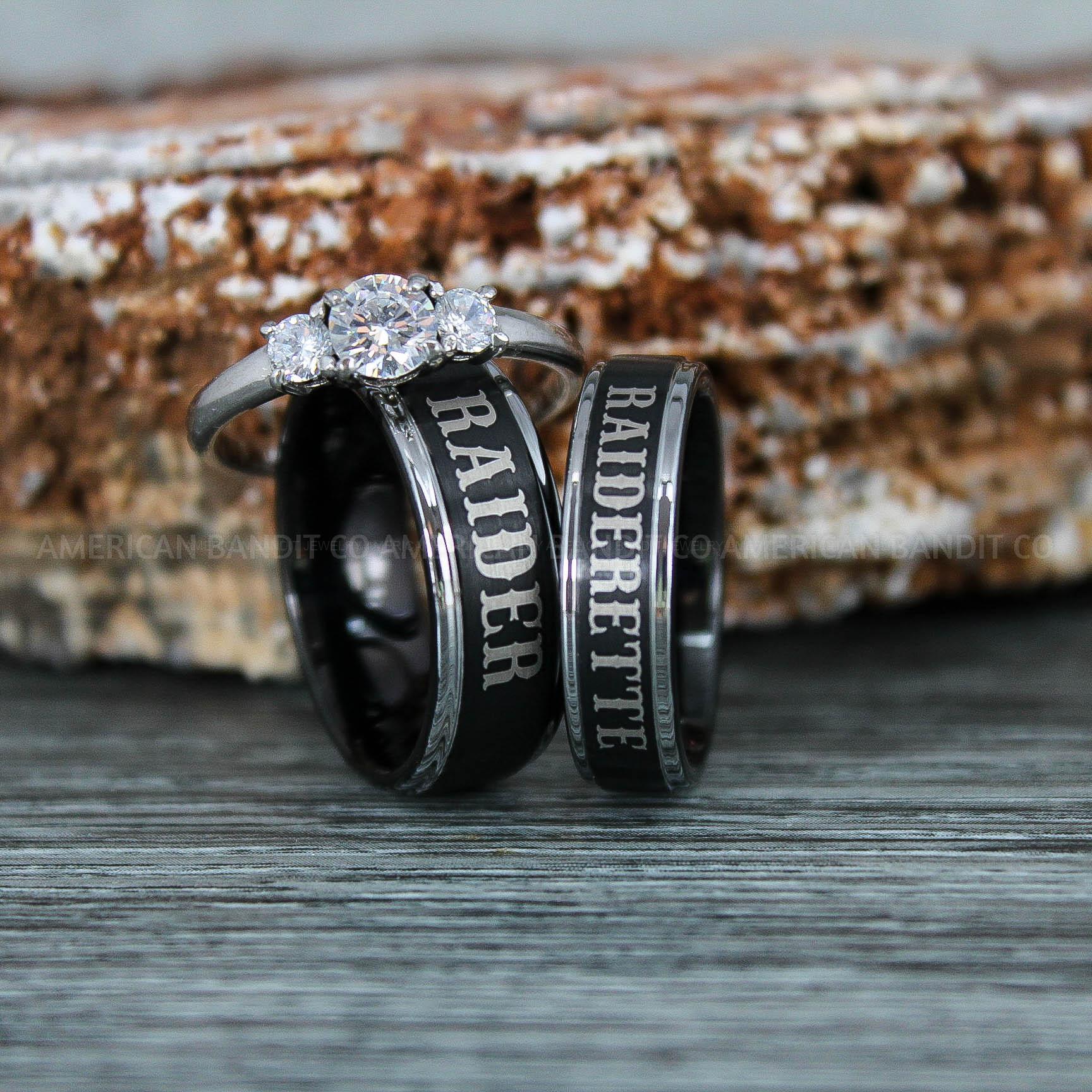 IMG_9395 Raiders Ring, Raider Ring, Raiderette Ring, Couple Rings, Couple Wedding Rings, Couple Wedding Bands - Image 1