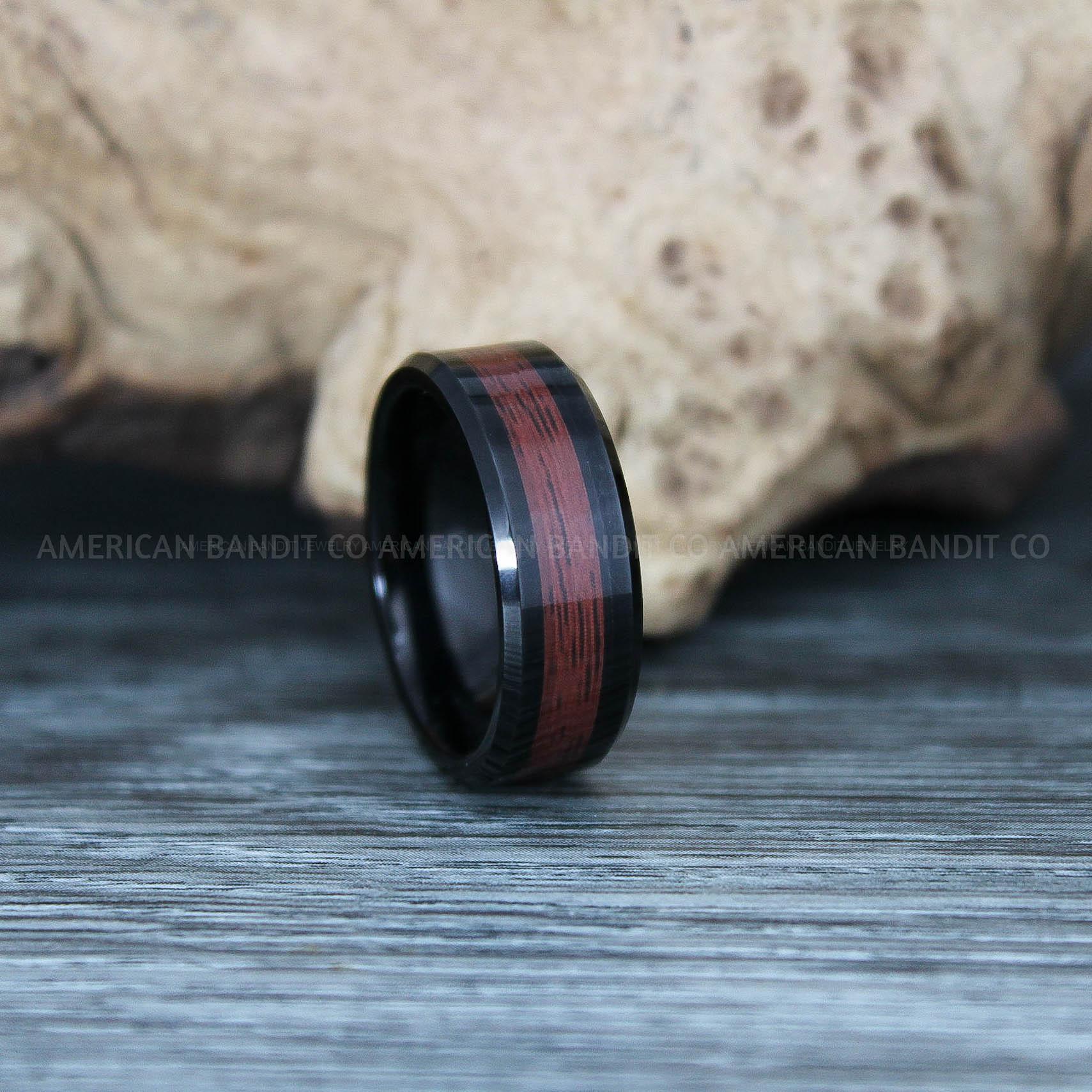 IMG_9409 Wood Ring, Wood Wedding Band, Wood Wedding Ring, Black Wedding Ring, Black Wedding Band - Image 1