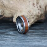 Wood Ring, Wood Wedding Band, Wood Wedding Ring, Silver Wedding Ring, Silver Wedding Band