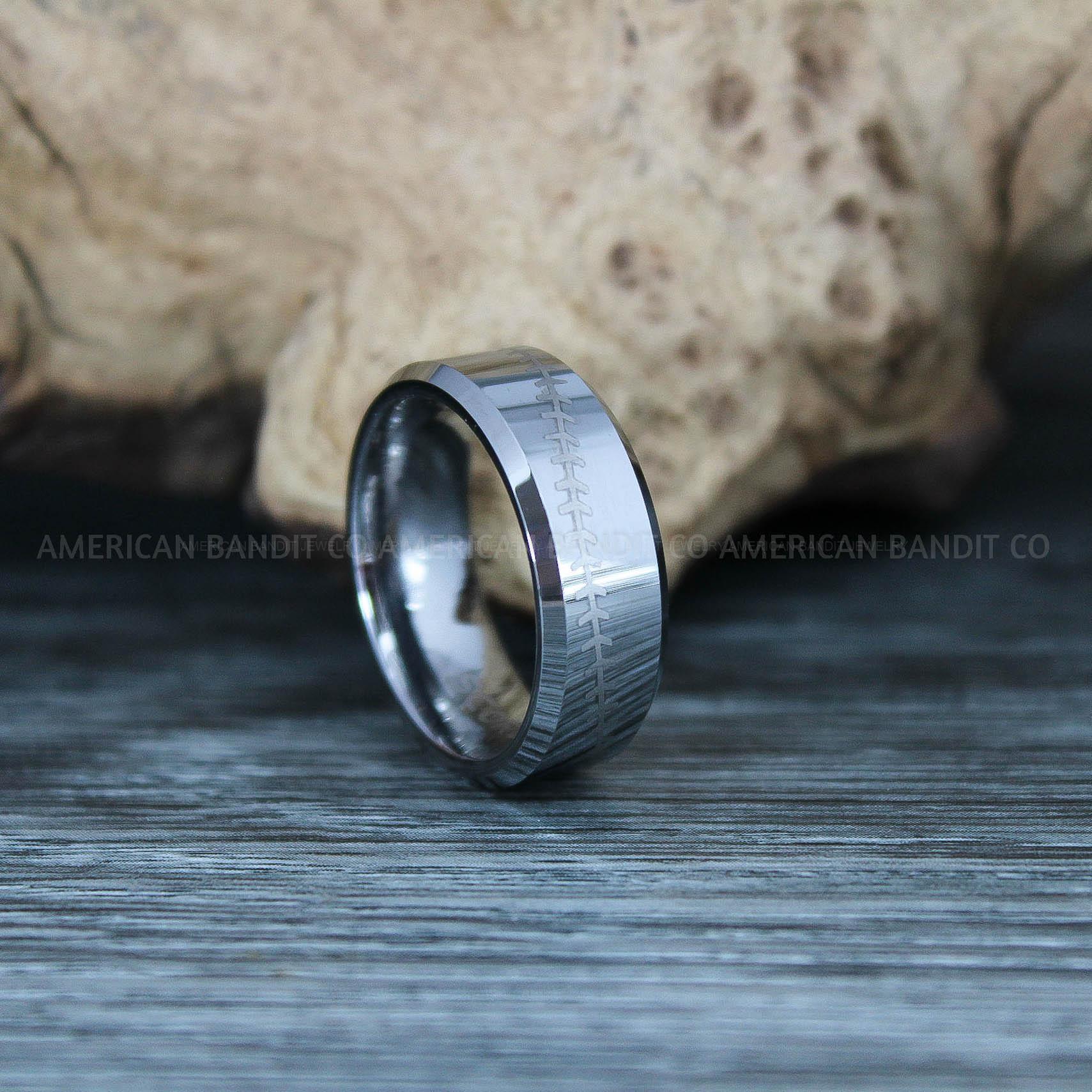 IMG_9414 Baseball Rings, Baseball Wedding Rings, Baseball Wedding Bands, Silver Baseball Rings, Silver Wedding Bands, Silver Baseball Wedding Bands, Baseball Jewelry - Image 1