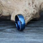 Blue Ring, Blue Wedding Ring, Blue Wedding Band, Blue Tungsten Wedding Ring