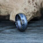 Damascus Steel Rings, Damascus Steel Wedding Rings, Damascus Steel Wedding Bands, Blue Wedding Ring, Blue Damascus Steel Wedding Ring