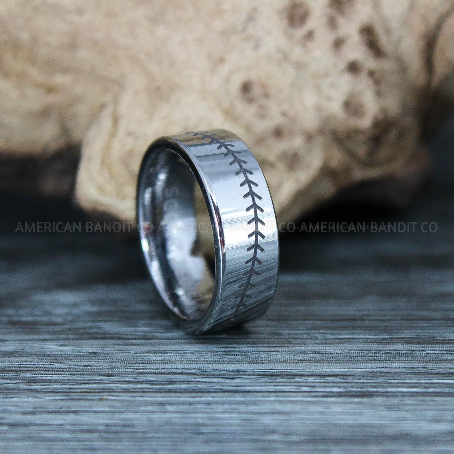 IMG_9424 Baseball Rings, Baseball Wedding Rings, Baseball Wedding Bands, Silver Baseball Rings, Silver Wedding Bands, Silver Baseball Wedding Bands, Baseball Jewelry - Image 1