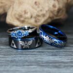 Zelda Rings, Zelda Wedding Rings, Gamer Rings, Gamer Jewelry, Zelda Wedding Bands, Gamer Wedding Rings, Black Wedding Rings
