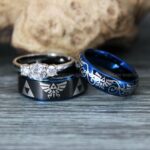 Zelda Rings, Zelda Wedding Rings, Gamer Rings, Gamer Jewelry, Zelda Wedding Bands, Gamer Wedding Rings, Black Wedding Rings