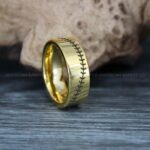 Baseball Rings, Baseball Wedding Rings, Baseball Wedding Bands, Gold Baseball Rings, Gold Wedding Bands, Gold Baseball Wedding Bands, Baseball Jewelry - Image 3