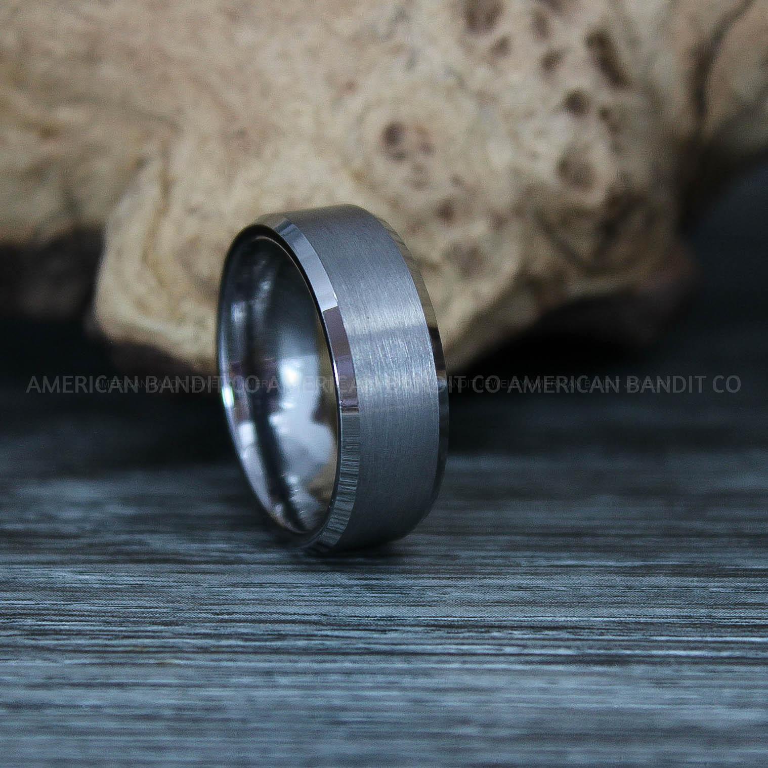 IMG_9446 Silver Ring, Silver Wedding Ring, Silver Wedding Band, Silver Tungsten Wedding Ring - Image 1