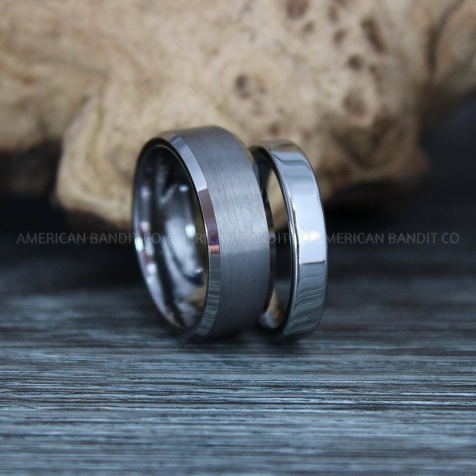 IMG_9447 Silver Rings, Couple Ring Set, Silver Wedding Rings, Silver Wedding Bands, Silver Tungsten Wedding Rings - Image 1