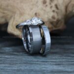 Silver Rings, Couple Ring Set, Silver Wedding Rings, Silver Wedding Bands, Silver Tungsten Wedding Rings