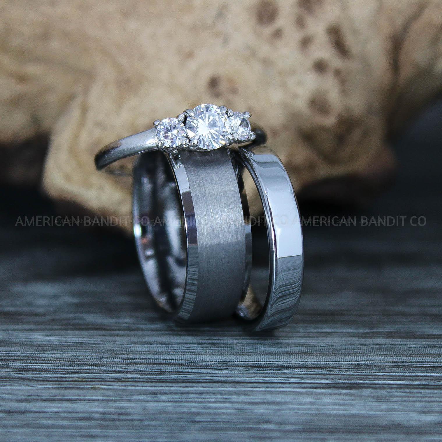 IMG_9448 Silver Rings, Couple Ring Set, Silver Wedding Rings, Silver Wedding Bands, Silver Tungsten Wedding Rings - Image 1