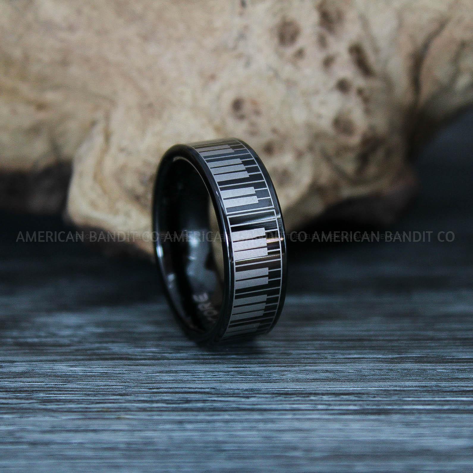 IMG_9483 Piano Key Ring, Music Ring, Music Score Ring, Music Jewelry, Music Notes Ring, Piano Jewelry, Piano Ring, Guitar Ring, Musician Ring, Musician Jewelry - Image 1