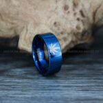 Cannabis Ring, Cannabis Wedding Ring, Marijuana Ring, Marijuana Wedding Band, Blue Wedding Ring
