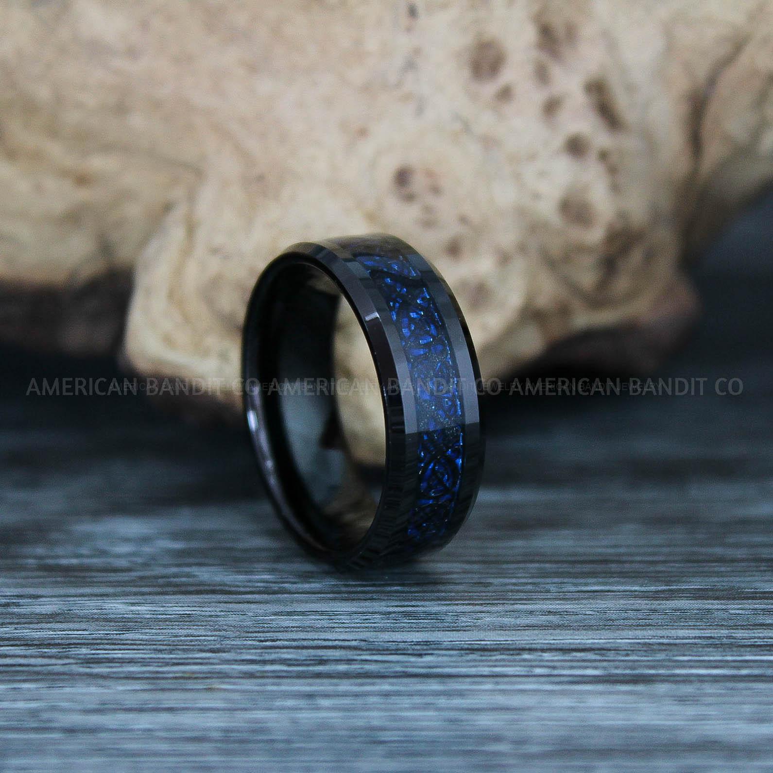 IMG_9487 Vikings Rings, Dragon Rings, Dragon Scroll Rings, Vikings Wedding Bands, Black Wedding Bands - Image 1